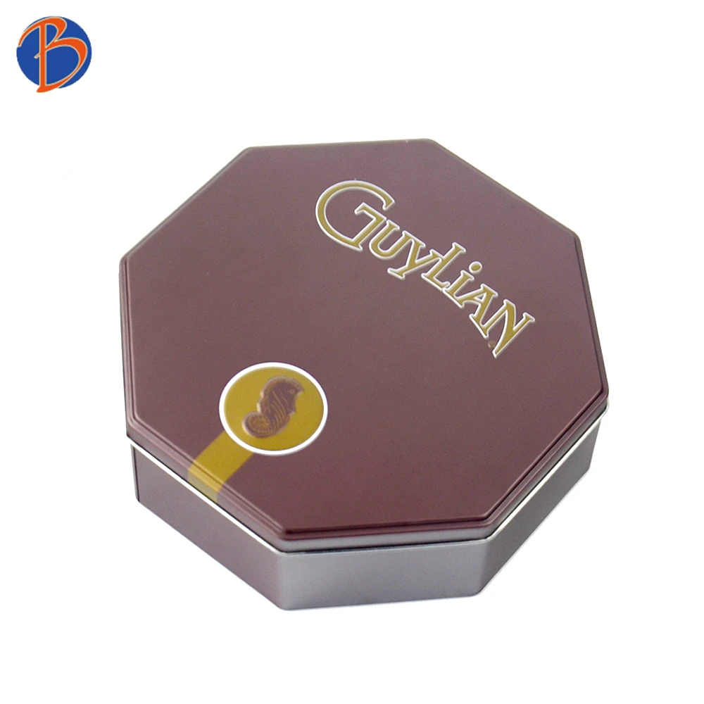Octagonal metal luxury empty chocolate truffle boxes packaging large chocolate favor boxes