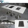 Modern furniture restaurant artificial marble top hotpot table