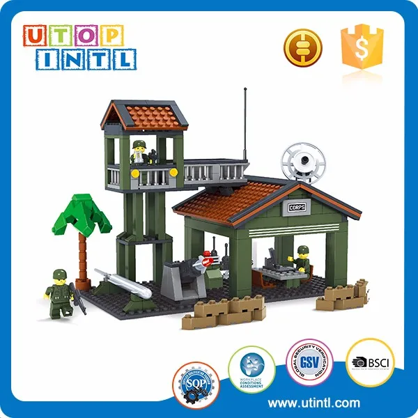 Newest DIY army base ABS plastic toys military series building block