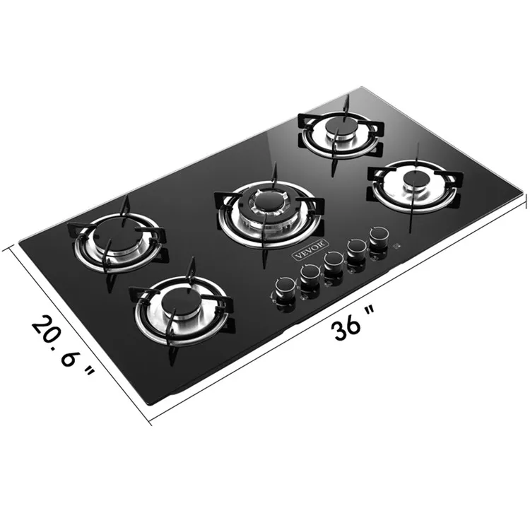 Latest Best Seller 36 20 7 5 Burners Built In Gas Cooktop