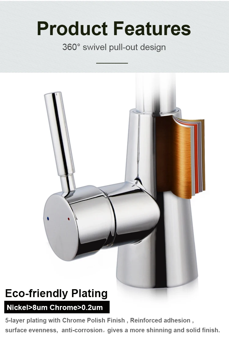 Popular Bar Faucets with Pull Down Sprayer Watersaving Brushed Steel Kitchen Tap