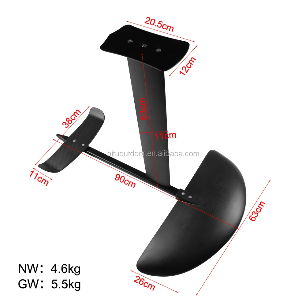 Sp1603 Carbon Fiber Sup Kite Foil Hydrofoil Set With Aluminum Mast