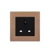 FIKO Wall 86 champagne gold aluminum wire hotel office square 13A British standard three pole Taiwan socket