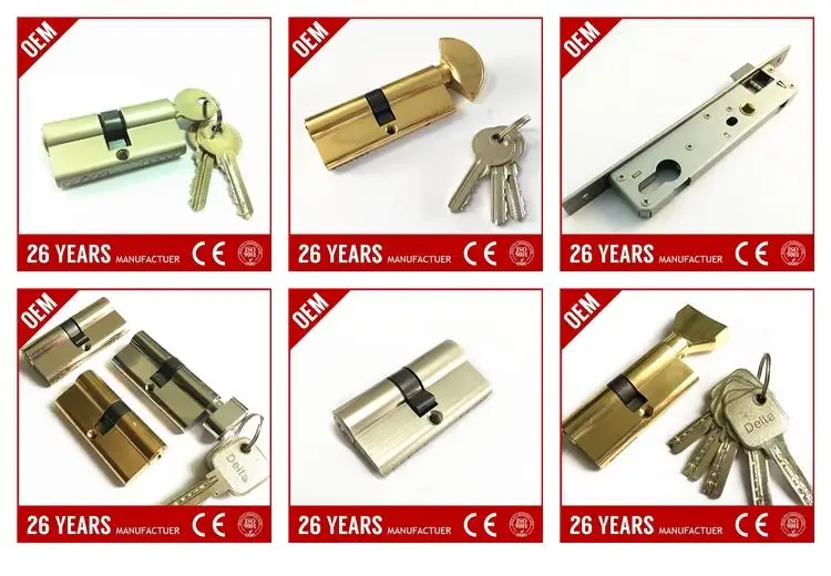 High Class B Stainless Steel Oval Type Brass Cylinder Lock Cross Key