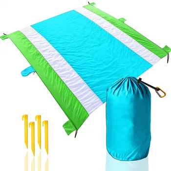 Sand Proof Portable Beach Blanket-parachute Nylon Picnic Blanket With ...