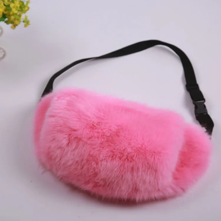 pink fluffy fanny pack