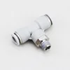 PB T Type Three Way 8mm Tube OD Male Thread 1/4'' Tiger Fitting Push In Fitting