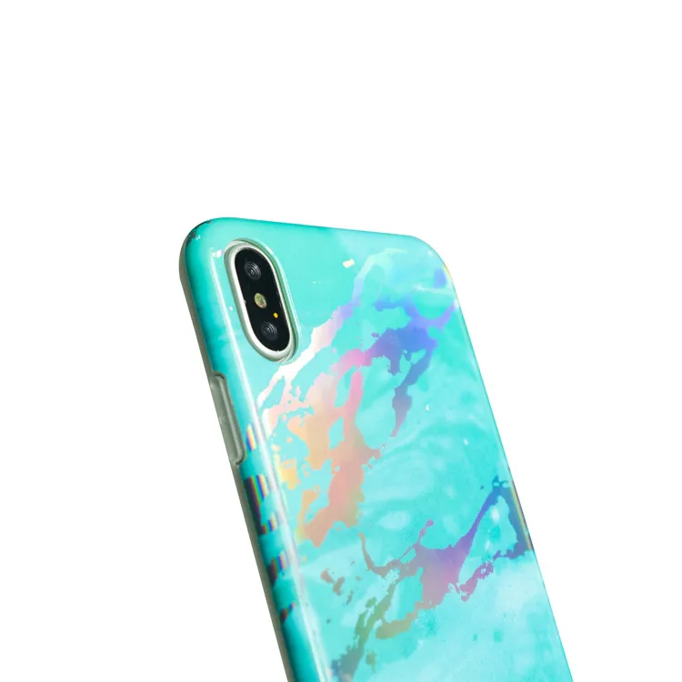 Stamping Silver Chrome Granite Phone Case for iPhone Xs Max Xr , for iPhone X Case Marble