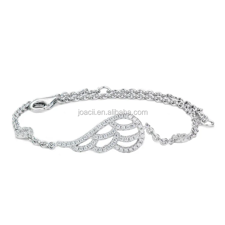 Joacii Angel Wing Bracelets Jewelry S925 Sterling Silver Zircon Bracelets
