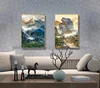Environmental Friendly PS Frame Beautiful Scenery Oil Painting Living Room Dining Hall Porch Decorative Wall Art