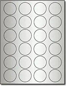 1 2/3" Round Silver Foil Labels for Laser Printers - 240 Labels