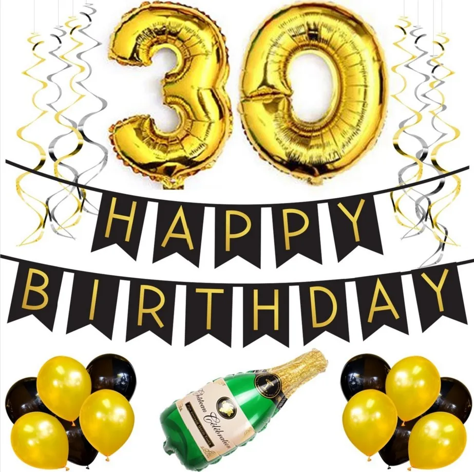 Saludos a 40 años Juego de decoración de cumpleaños Globo champán