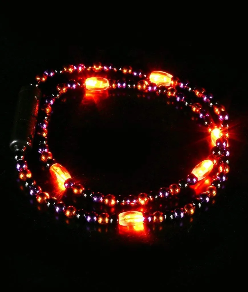 Led Light Up Bead Necklace,Long Beaded Necklace Led Necklace Glow Bead