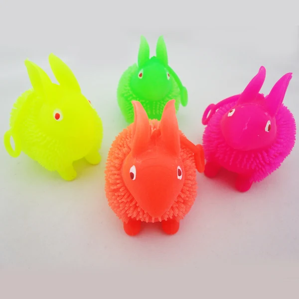 New Custom Light Up Flexible Rabbit Puffer Ball For Kids Animal Squishy ...