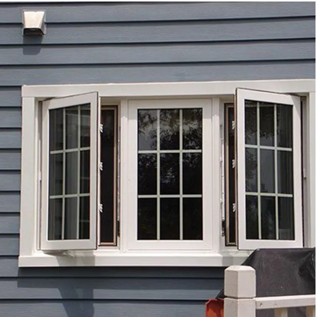 Powder Coated Triple Glass Aluminum Frame Casement Window With Grills ...