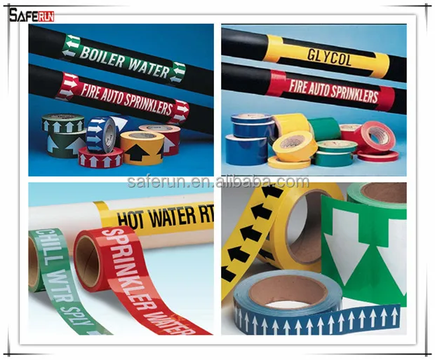 Selfadhesive Vinyl Pipe Banding Markers & Arrow Tape Medical Gas Pipe