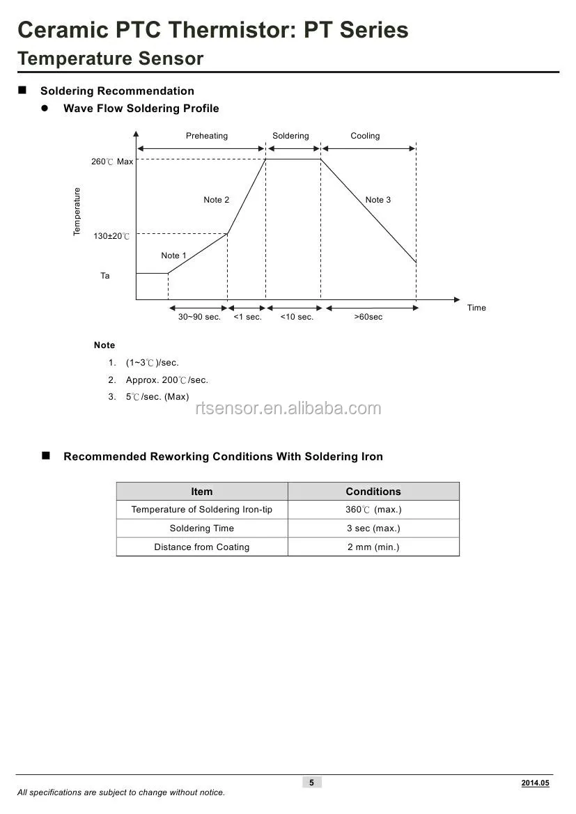 Ceramic PTC Thermistor Temperature Sensor PTL PTM For Lighting Home Automotive Motor Windings Application