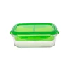 Glass food container composite plastic divider food container double layer BPA free food storage container bento box