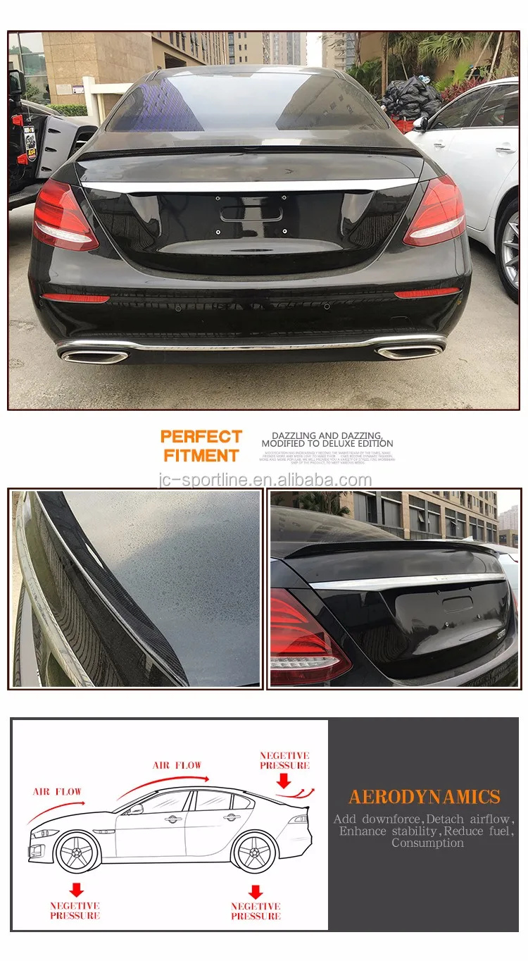 Eclass W213 Carbon Fiber Rear Trunk Spoiler For Mercedes E200 E350 E63