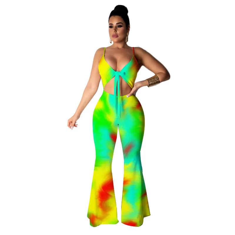 Sexy summer colorful sexy sleeveless women jumpsuit