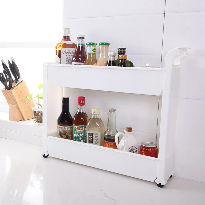 Carro Organizador De Almacenamiento De Cocina Deslizante Delgado De 2