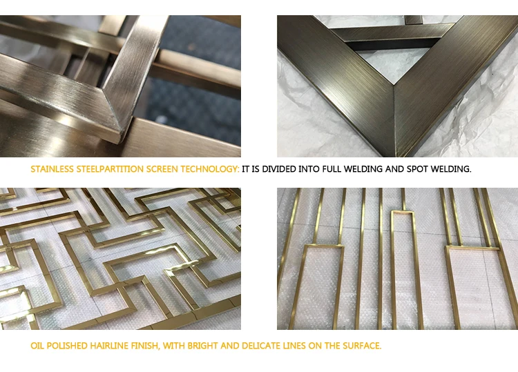 Jyfy001 China Room Divider Rose Gold Color 304 Stainless Steel Laser Cut Metal Decorative Metal Screen