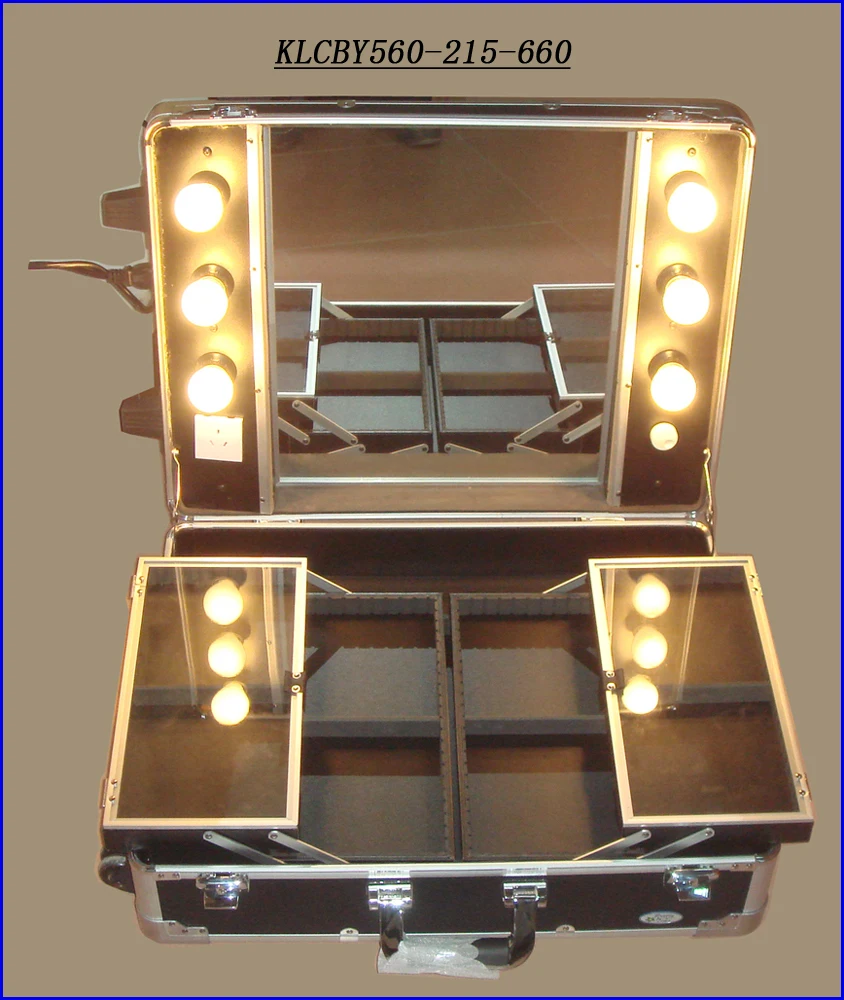 Portable Vanity/dressing Desk Case With Lighted Mirror Klcby560-215-660 - Buy Portable Vanity ...