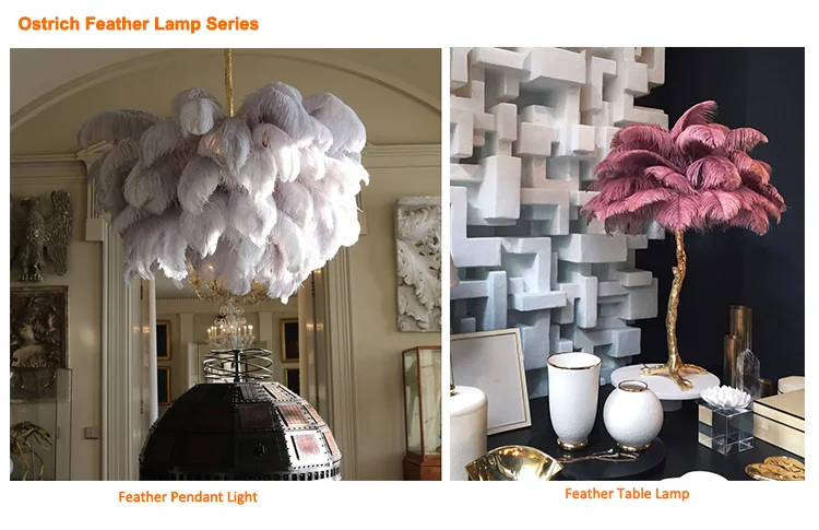 ostrich feather table lamp