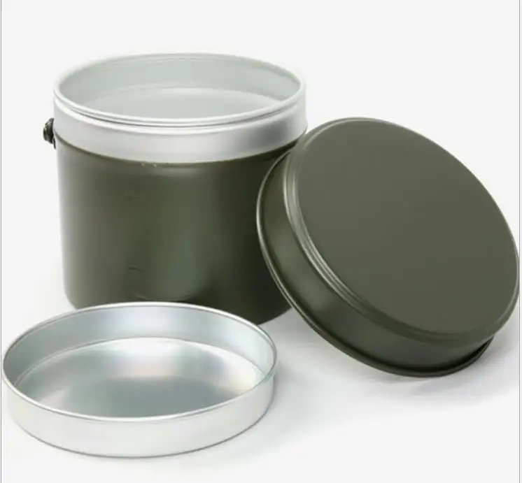 Portable Round Aluminium Mess Tin Military Army Green Color Pan Disk