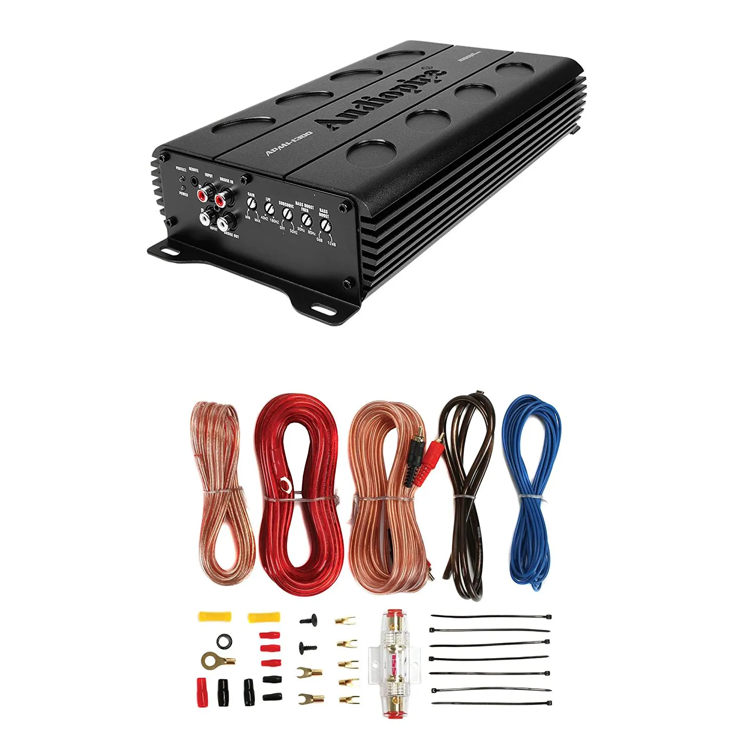 Get Quotations · Audiopipe APMI-1300 1000W Mono Amp 1 Ohm Stable Car Audio Amplifier + Wiring Kit