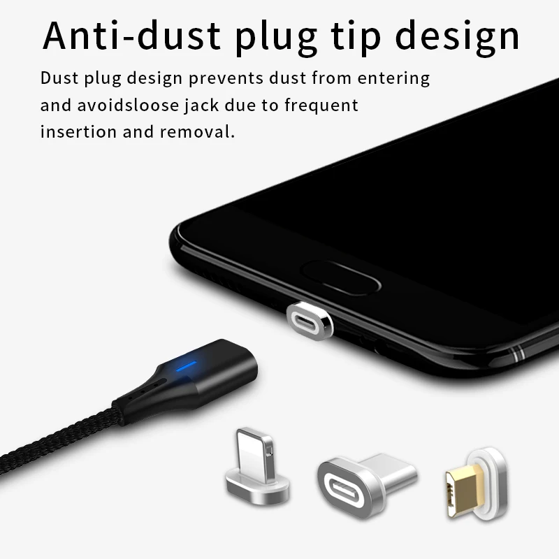 2019 wholesale cell phone accessories magnetic usb cable micro cable on-stock fast charging phone adapter ios/usb c data cable