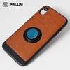 Slim luxury classics pu leather tpu bumper ring holder kickstand case for Huawei y7 prime 2018 / nova 2 lite phone case
