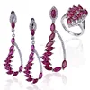 high quality bridal jewelry sets red ruby 925 sterling silver full jewelry sets