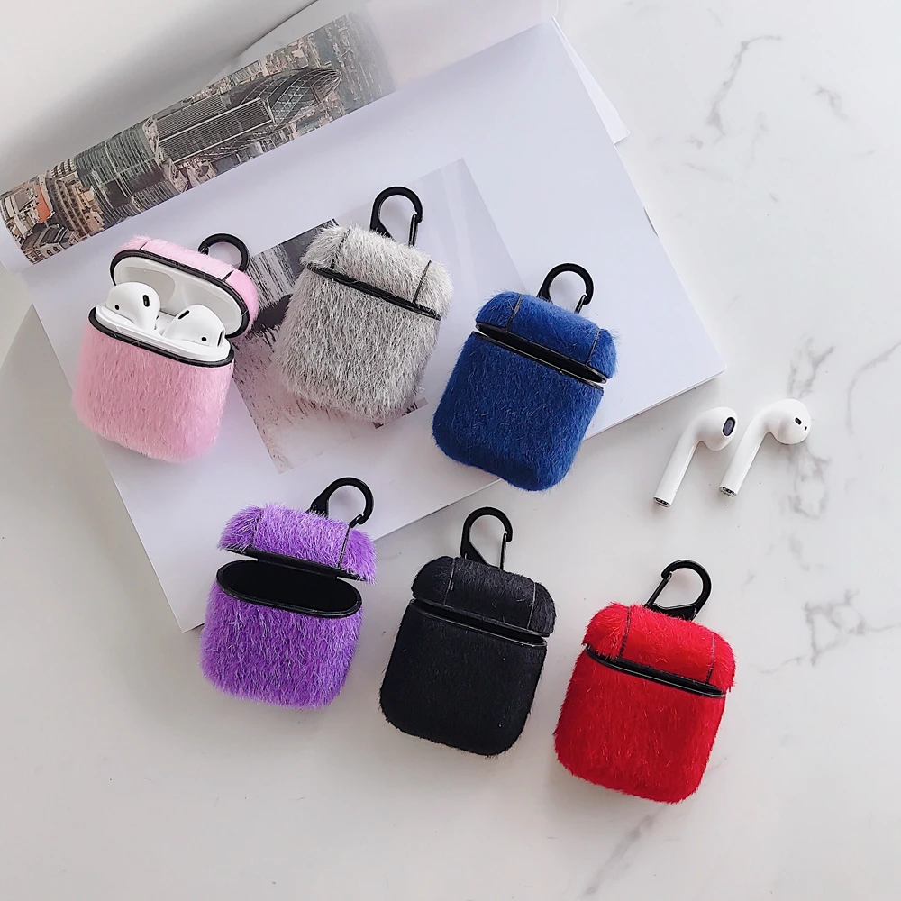 New Fur Fabric For Airpods Case Leather Girl Cloth Hairy For Air Pods ...