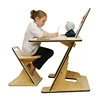 Home furniture study for children custom color durable kids desk and chair