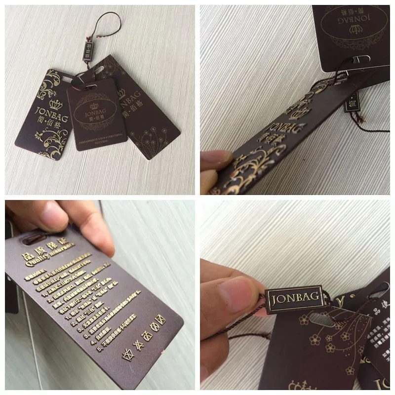 Super Quality Luxury Garment Printing Embossing Swing Ticket With Plastic Plate