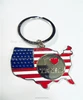 I LOVE TEXAS Map Usa American Flag Metal Key Chain Ring Holder Suvenier