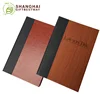 New style high quality corner panel 2 color 6 views restaurant menu cover with small MOQ