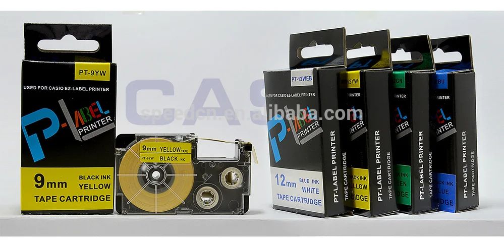 2Pcs/Set Black On White 9mm Label Tape XR-9WE For Casio EZ-Serial Kits UK STOCK