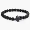Fashion Agate Jewelry Turtle Bracelet Natural Stone 8mm Matt Frosted Lucky Agate Bead Bracelet