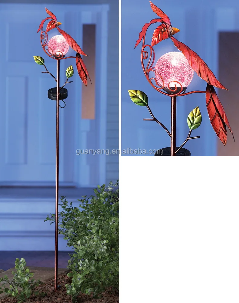 Decorative Metal Angel With Glow In The Dark Glass Ball Metal Angel Garden Ground Stakes