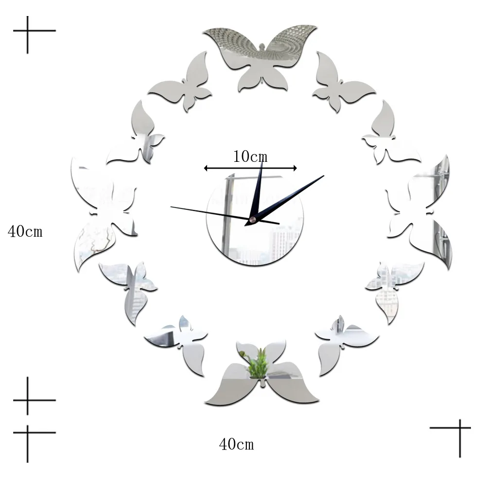 Butterfly Mirror Wall Clock Acrylic Cheap Wall Clocks Buy Wall Clock