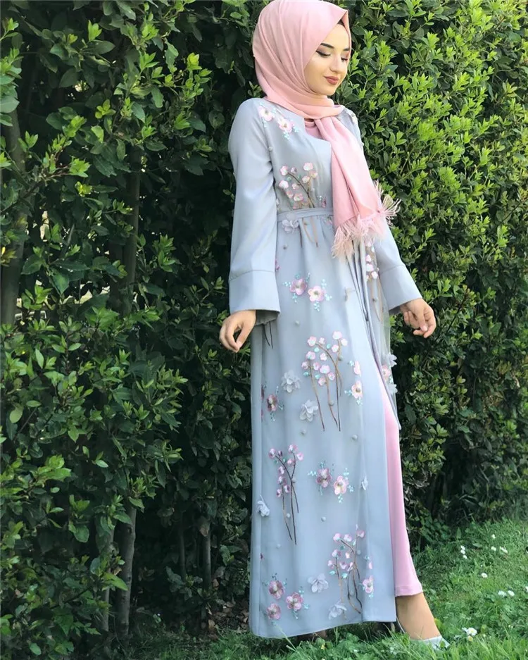 3d flower abaya