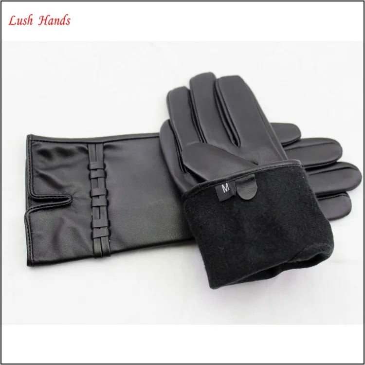 ladies simple winter driving sheepskin fashion star brands leather hand gloves