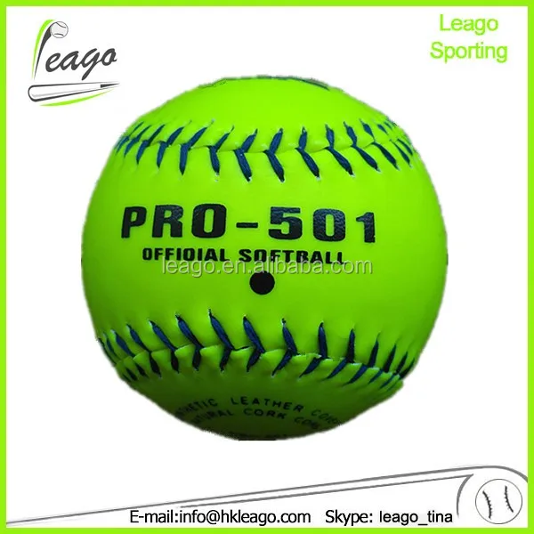 501 Yellow Softball,Softball 12 Inch With Blue Stitching Thread Buy