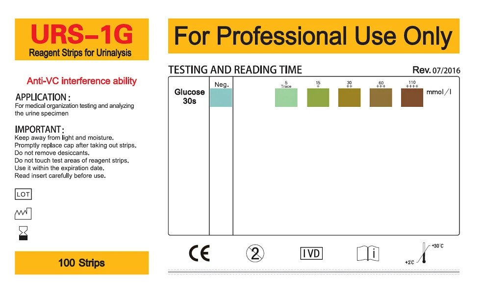 Medical Diagnostic Urine Glucose Test Strips,Diabetes Test Kit Urs1g