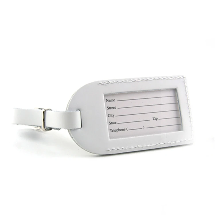 Minimalist White Genuine Leather Luggage Tag Buy Luggage Tag White