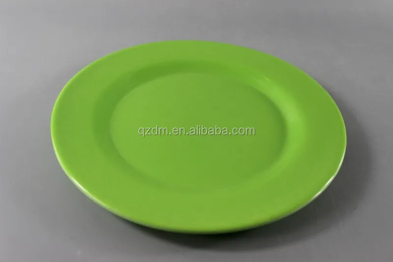 Melamine Colorful plate Green Dishes solid color