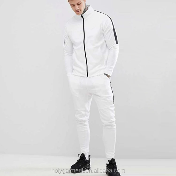 Chinese Clothing Manufacturers Funnel Neck Plain White Tracksuit - Buy ...