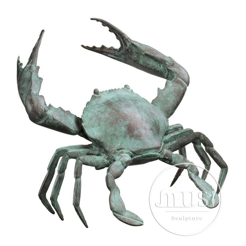 Metal Art Crab copper/bronze plated--grabby crabby 10 1/2" wide  x 5" tall 